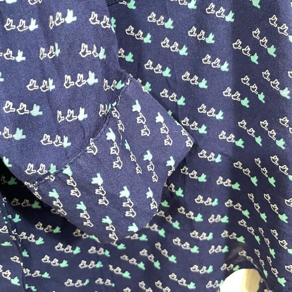 Maeve ANTHROPOLOGIE Size‎ 2 Flying Birds Navy Rayon Chest Pockets Shirt Blouse - Picture 4 of 7